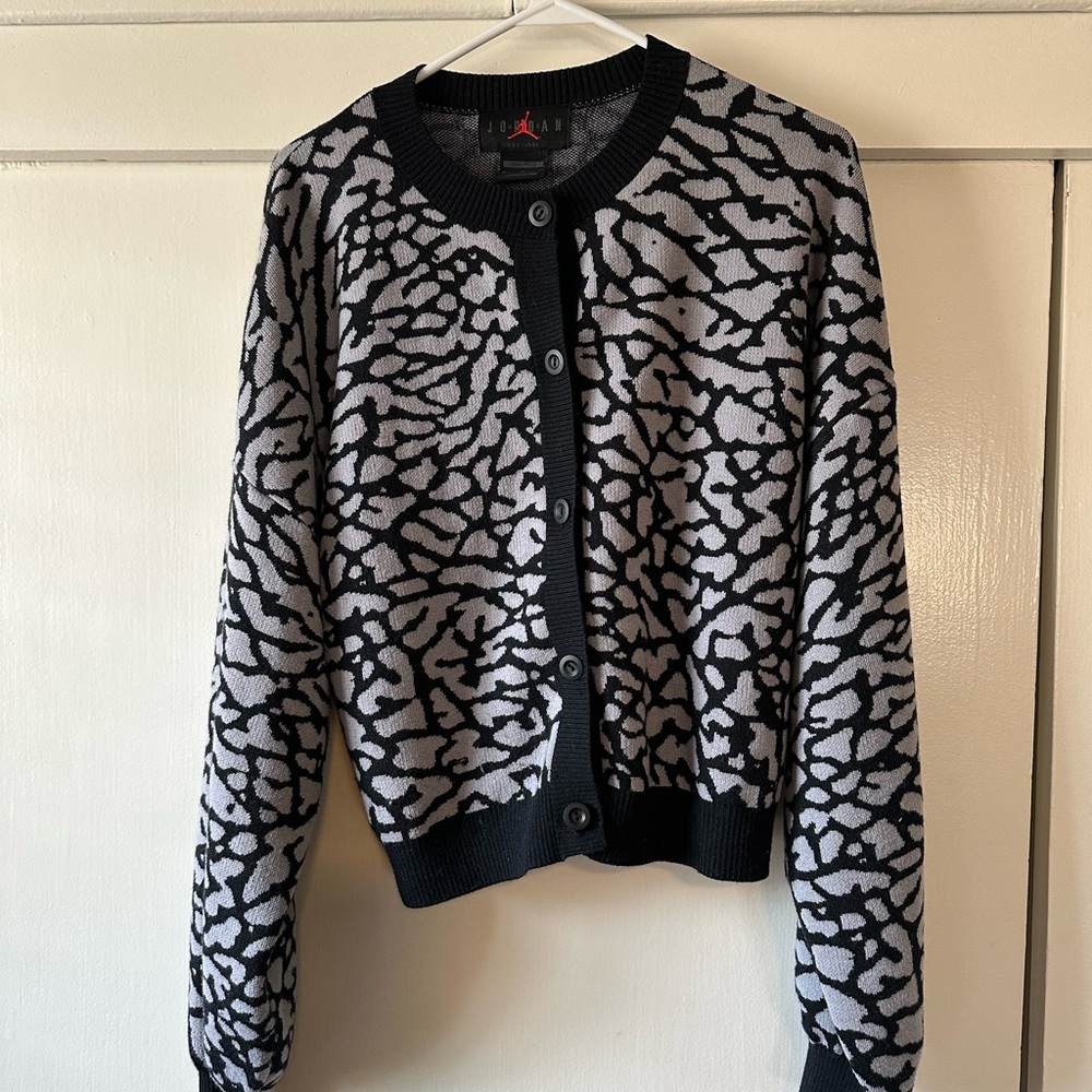 Jordan Black and Gray Graphic Knit Jacket